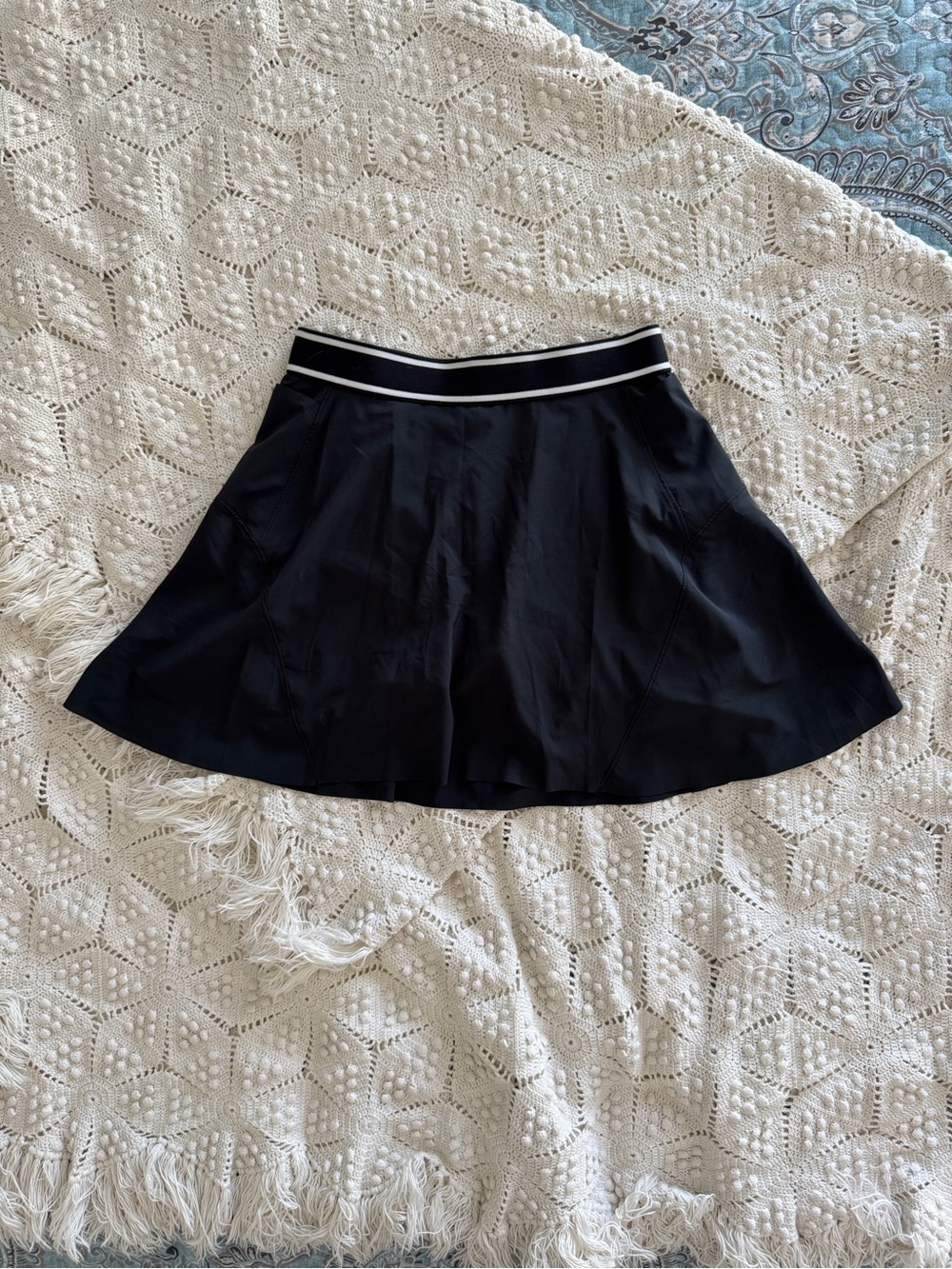 Peter Millar Black Athletic Skort with White-Trim Waistband